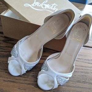Louboutin + Swarovski Satin Heels